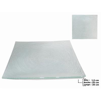 Home Life PLATO VIDRIO SPIRAL TRANSP.2525-1808-94-001-17650 (25*25CM)