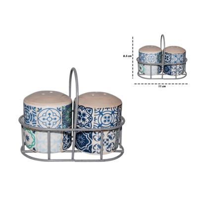 Home Life SALERO & PIMENTERO C/BASE DOL.MOD.FORMAS GEOMETRICAS AZUL