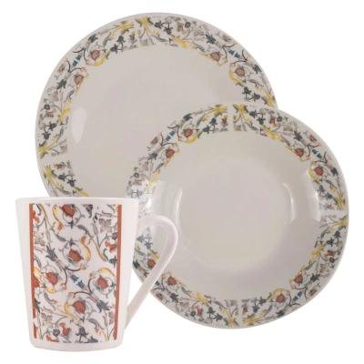 Home Life VAJILLA PORC. X 12PZ. REDONDA SK-12R-03 9"